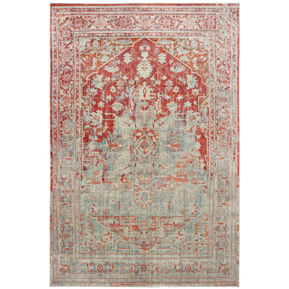 Pandora Grey Orange Traditional Oriental Indoor Rug