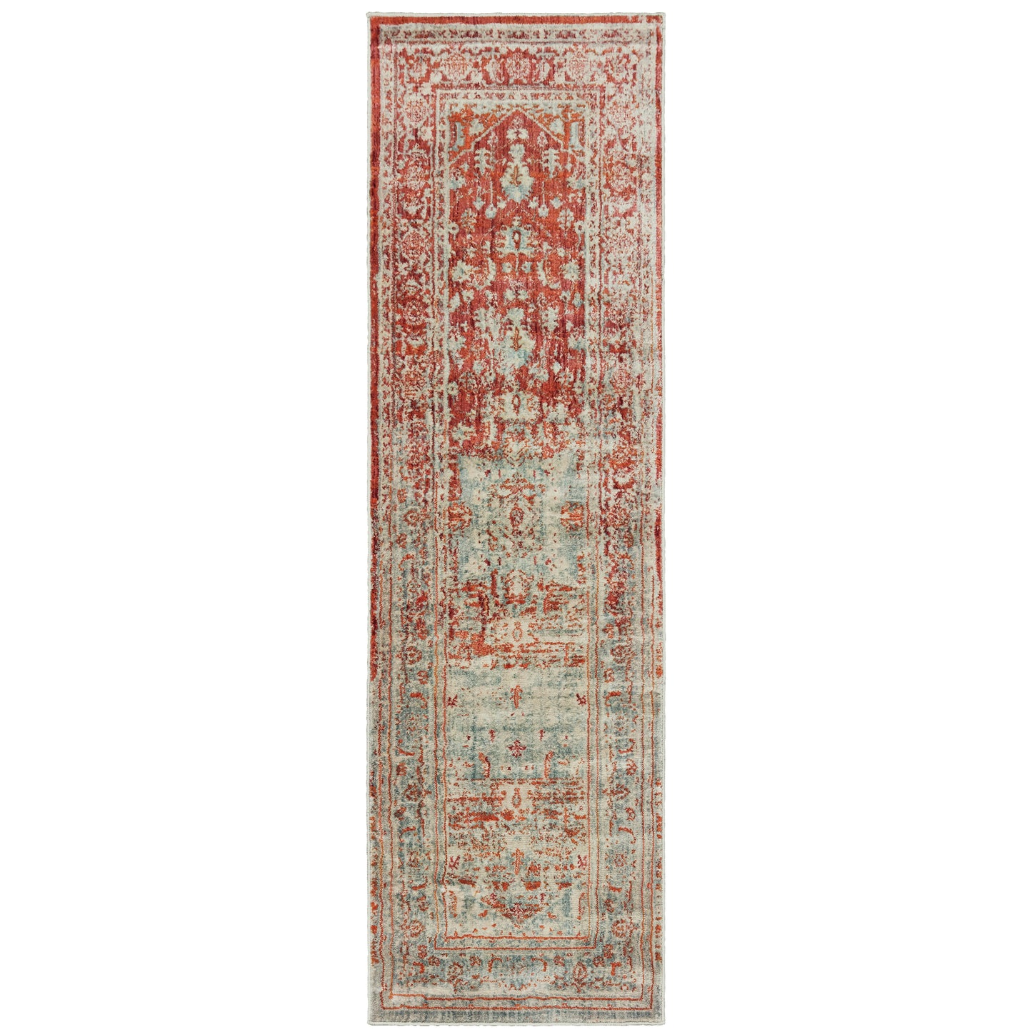 Pandora Grey Orange Traditional Oriental Indoor Rug