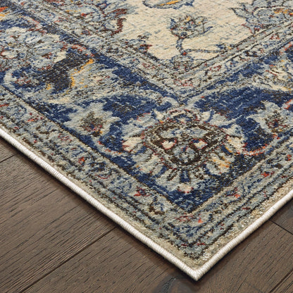 Pandora Ivory Blue Vintage Oriental Indoor Rug