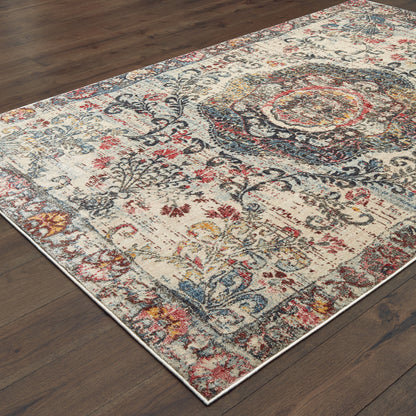 Pandora Beige Multi Traditional Oriental Indoor Rug