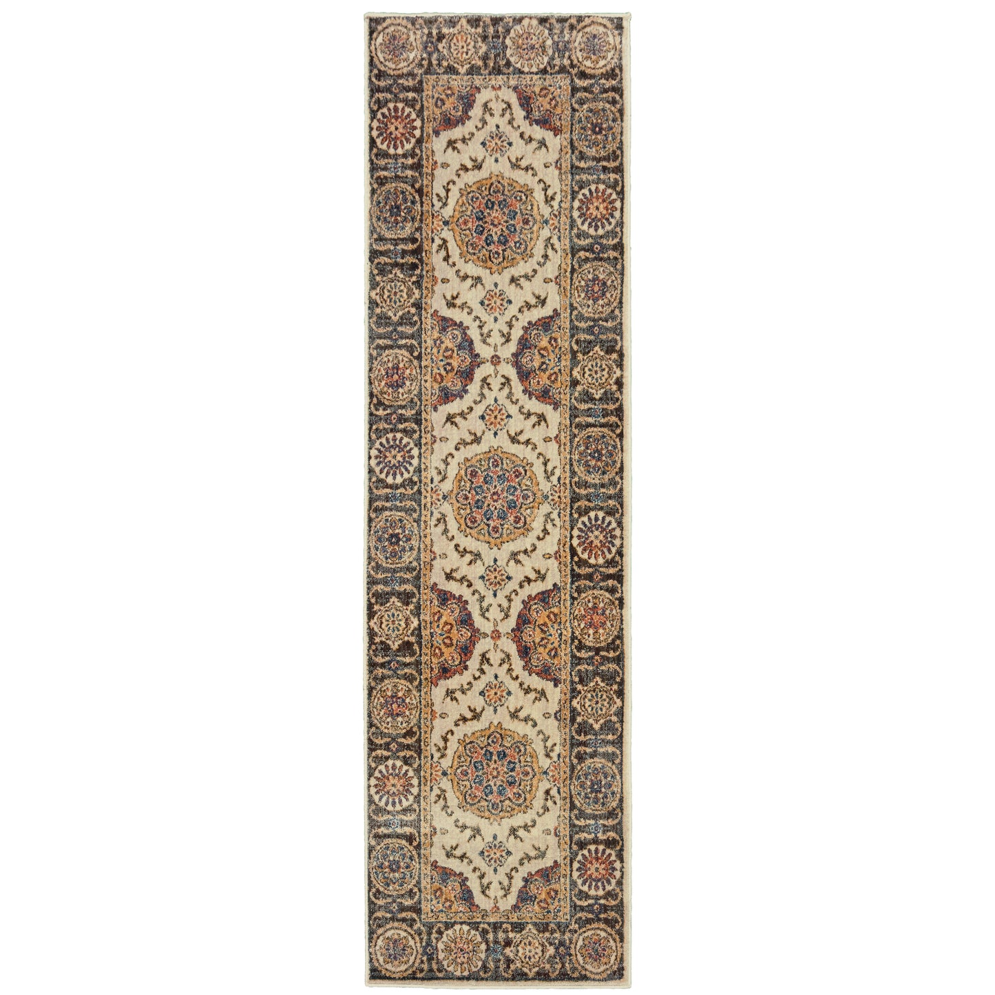 Pandora Ivory Brown Bohemian Oriental Indoor Rug