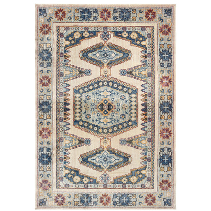 Pandora Ivory Blue Bohemian Oriental Indoor Rug