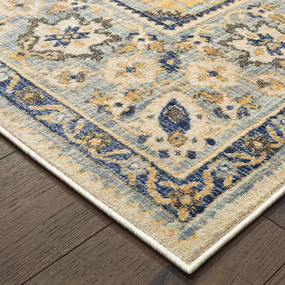 Pandora Ivory Blue Bohemian Oriental Indoor Rug