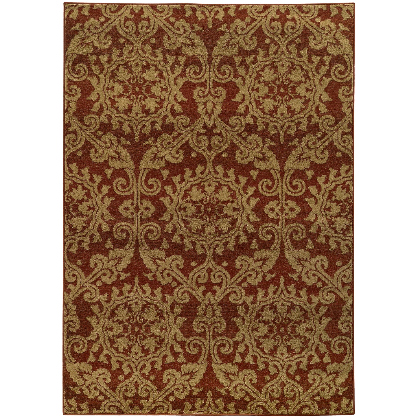 Parker Rust Taupe Transitional Floral Indoor Rug