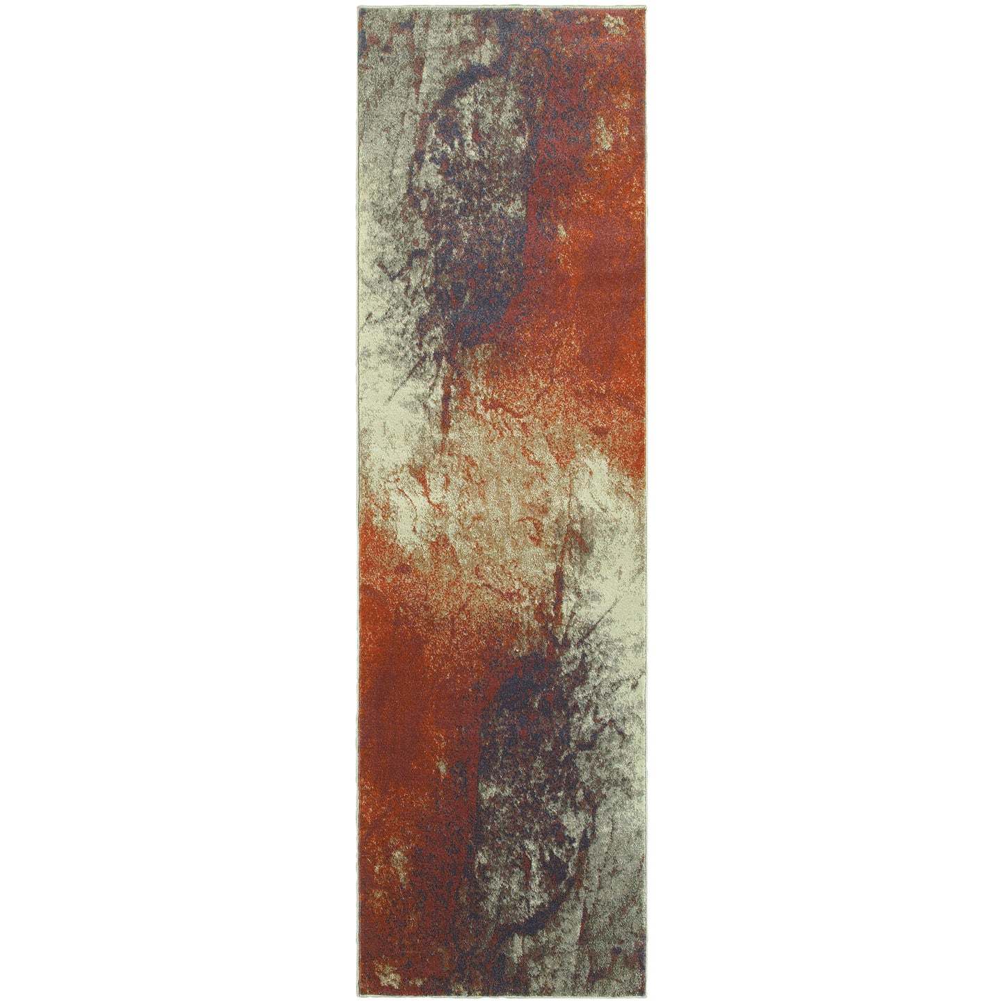 Pasha Beige Orange Modern & Contemporary Abstract Indoor Rug