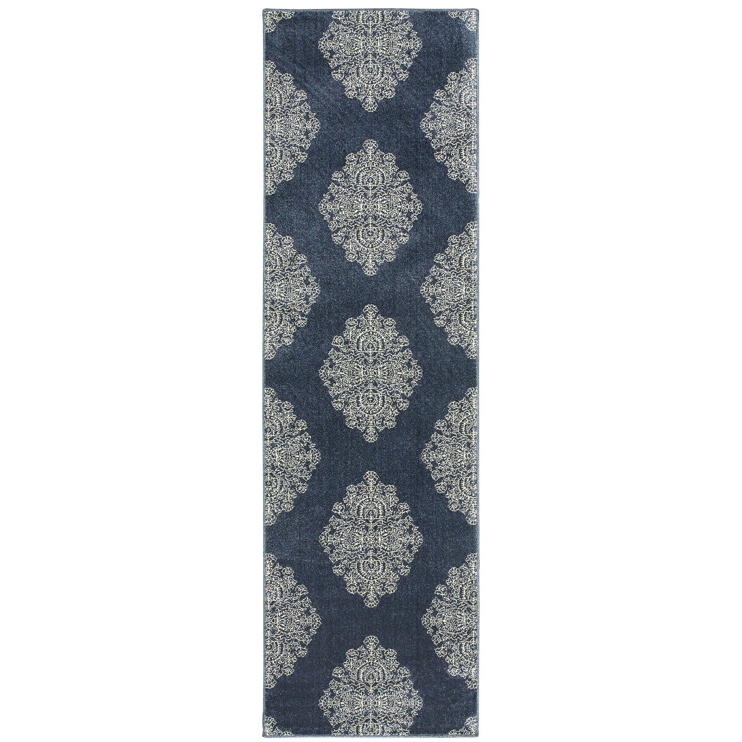 Pasha Blue Ivory Bohemian Geometric Indoor Rug