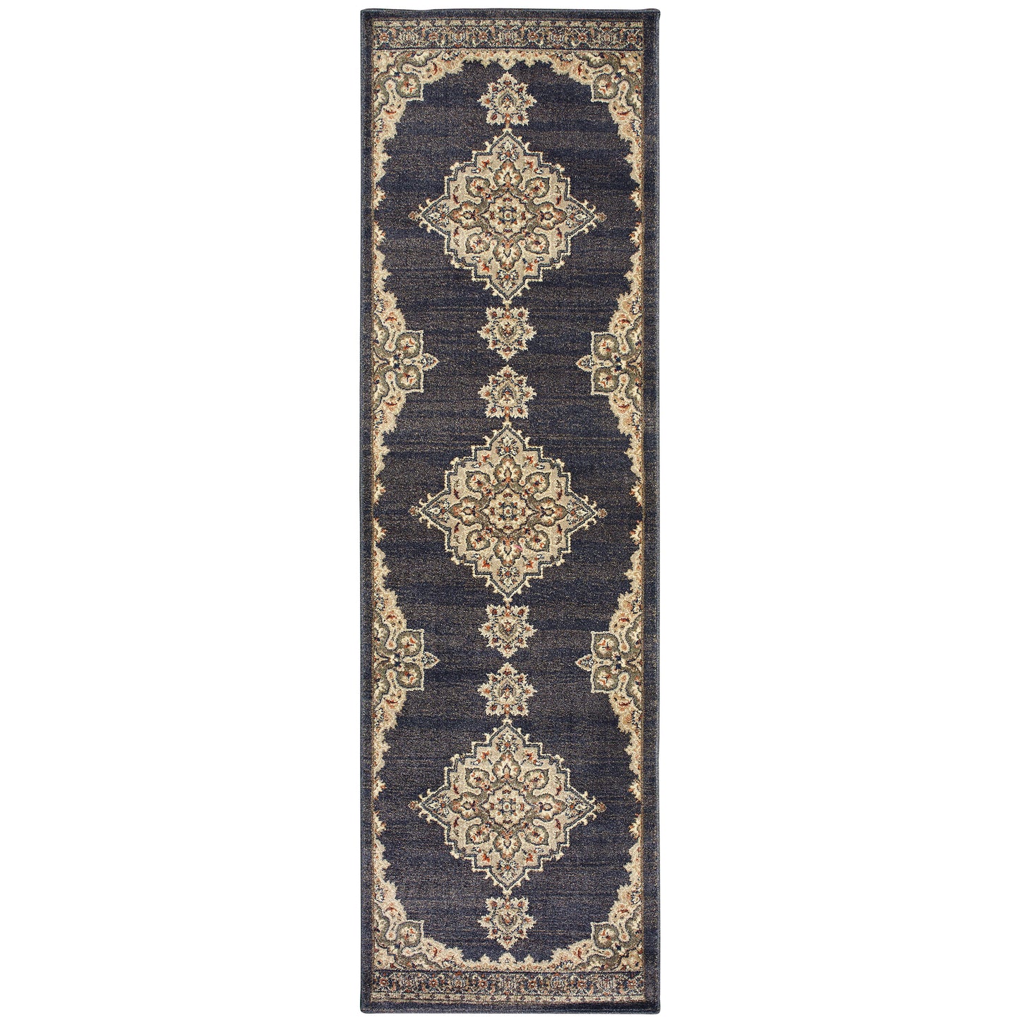 Pasha Blue Grey Traditional Oriental Indoor Rug