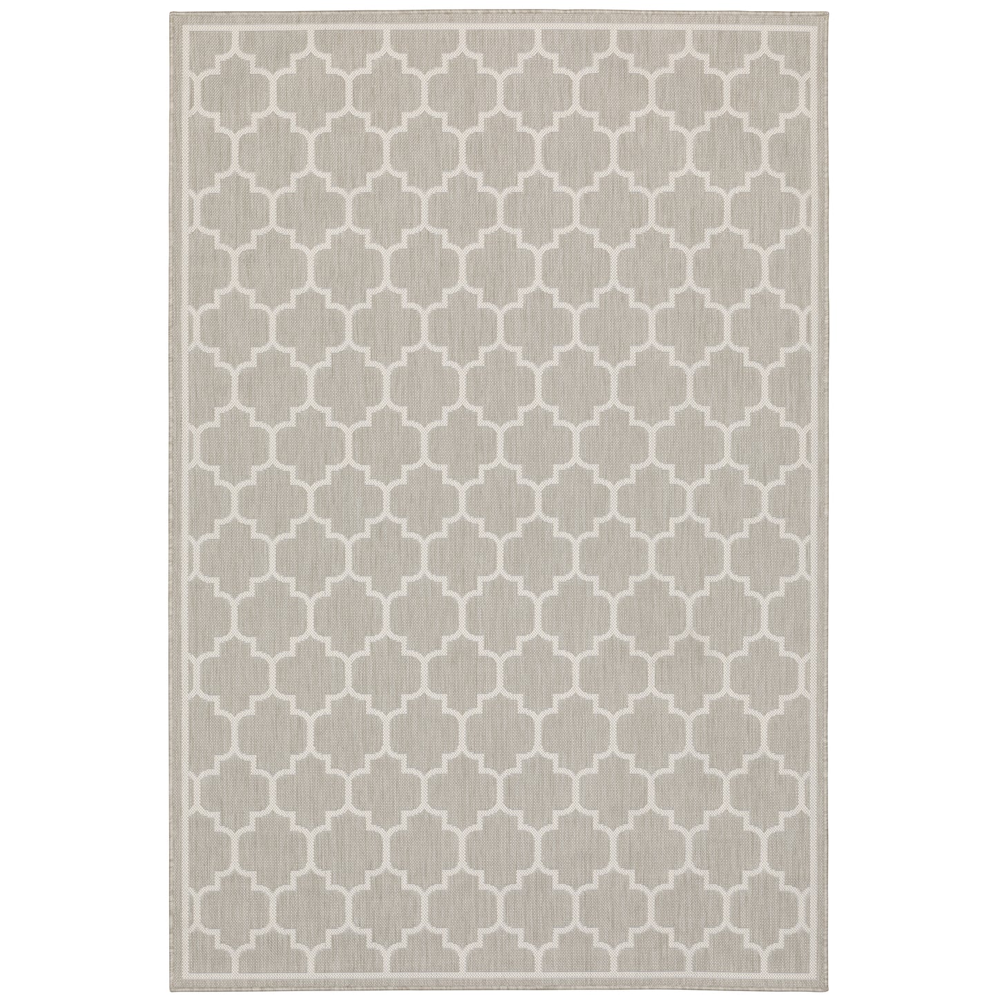 Portofino Grey Ivory Moroccan Geometric Indoor/Outdoor Rug