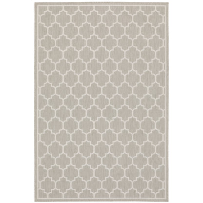 Portofino Grey Ivory Moroccan Geometric Indoor/Outdoor Rug