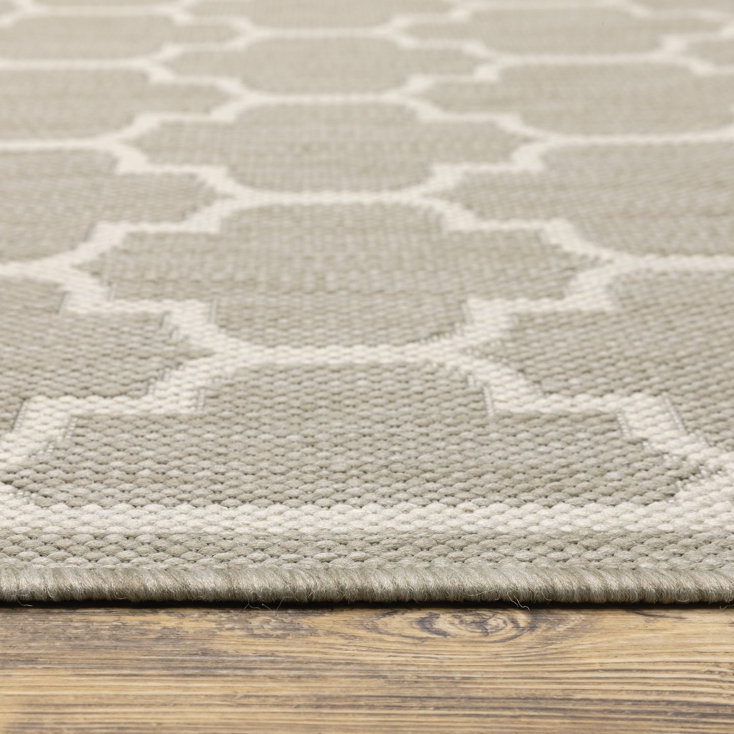 Portofino Grey Ivory Moroccan Geometric Indoor/Outdoor Rug