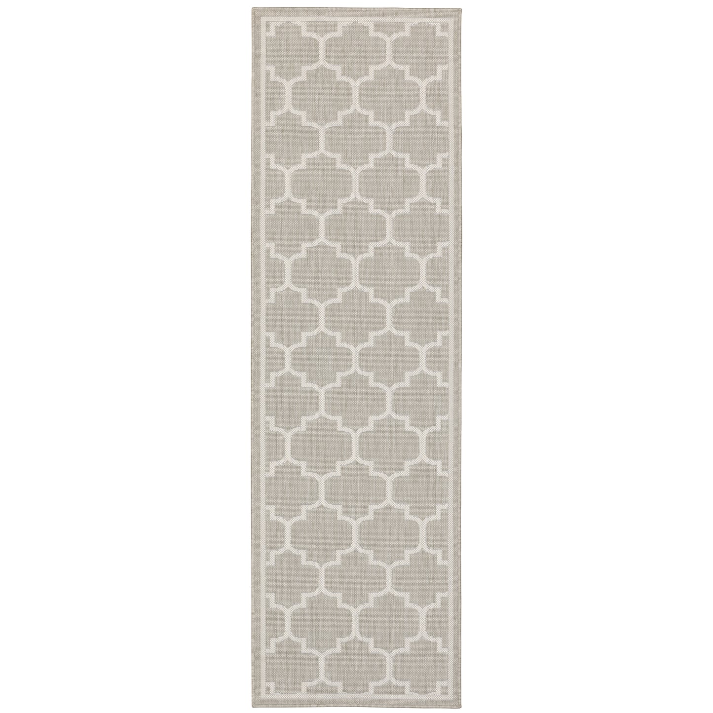 Portofino Grey Ivory Moroccan Geometric Indoor/Outdoor Rug