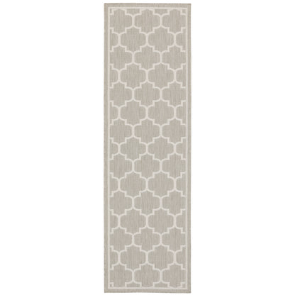 Portofino Grey Ivory Moroccan Geometric Indoor/Outdoor Rug