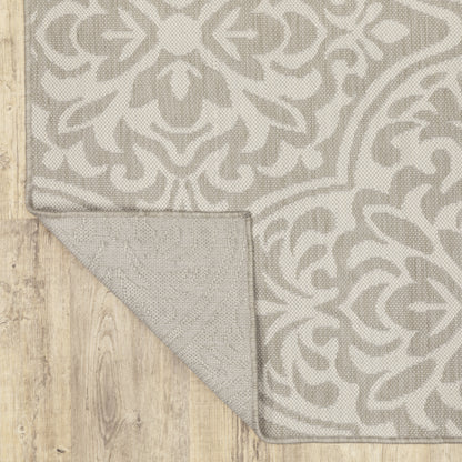 Portofino Grey Ivory Casual Floral Indoor/Outdoor Rug