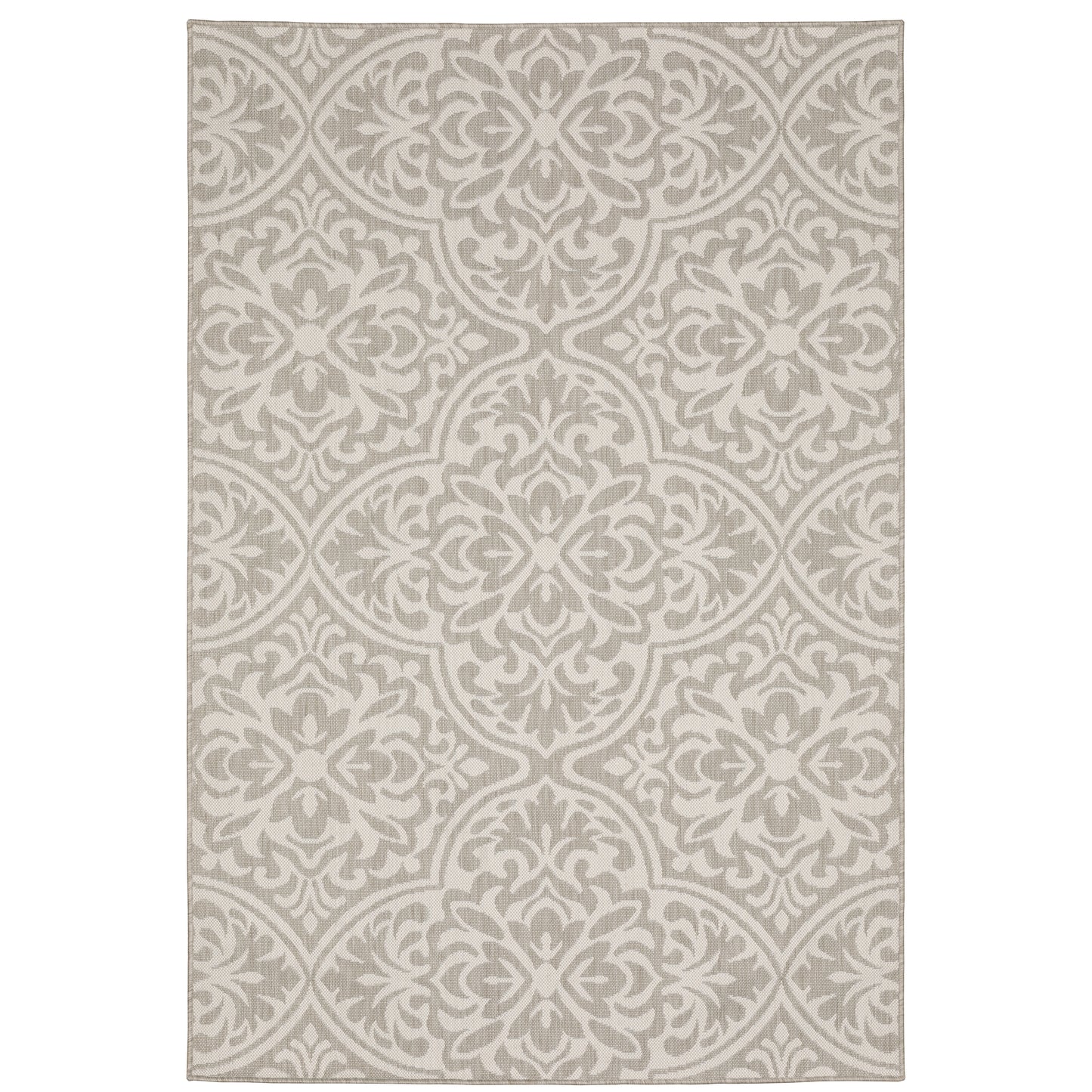 Portofino Grey Ivory Casual Floral Indoor/Outdoor Rug