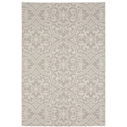 Portofino Grey Ivory Casual Floral Indoor/Outdoor Rug