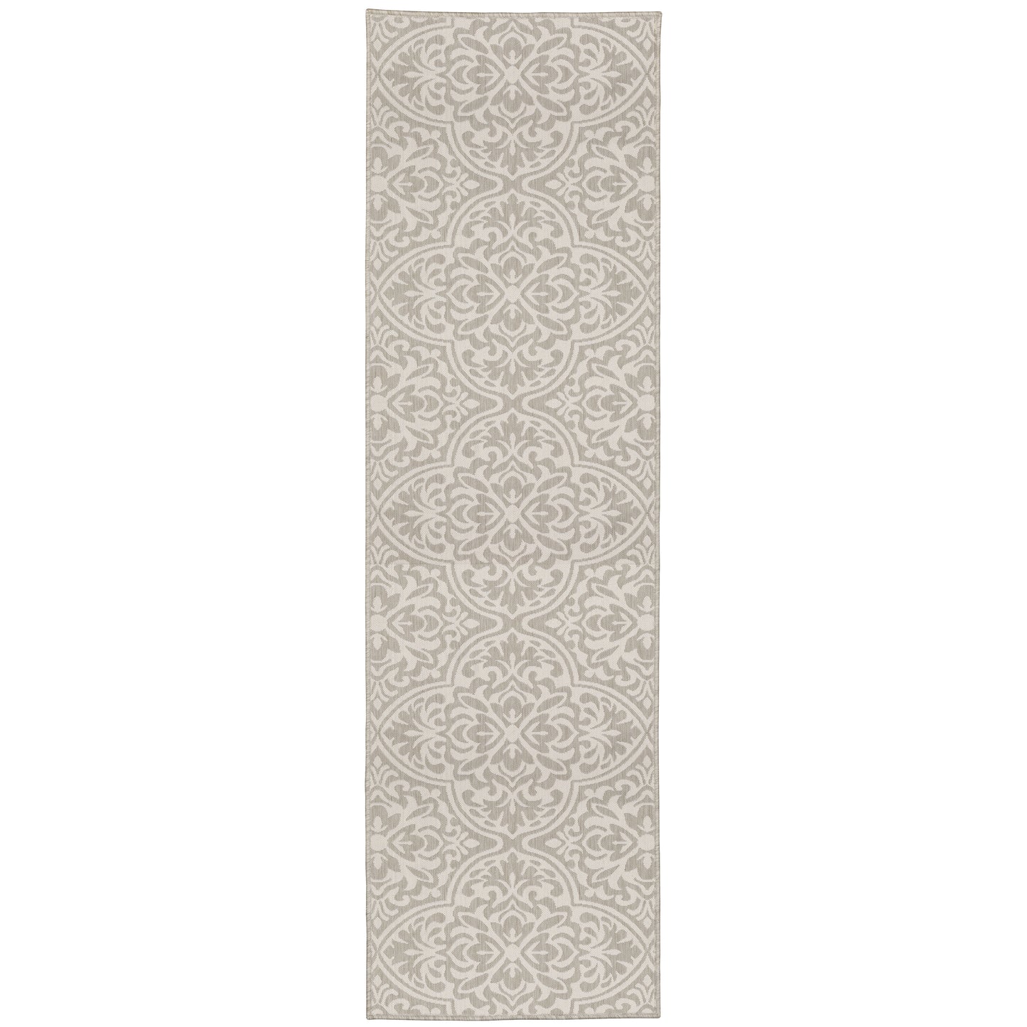 Portofino Grey Ivory Casual Floral Indoor/Outdoor Rug