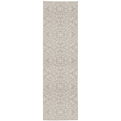 Portofino Grey Ivory Casual Floral Indoor/Outdoor Rug