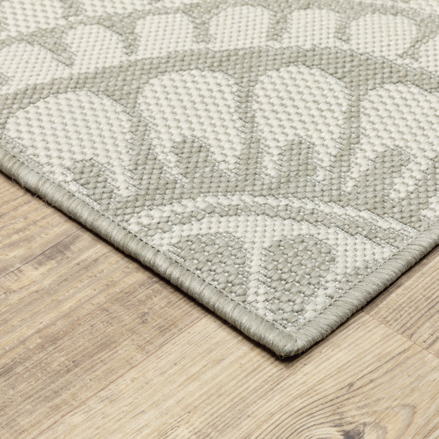 Portofino Grey Ivory Transitional Geometric Indoor/Outdoor Rug