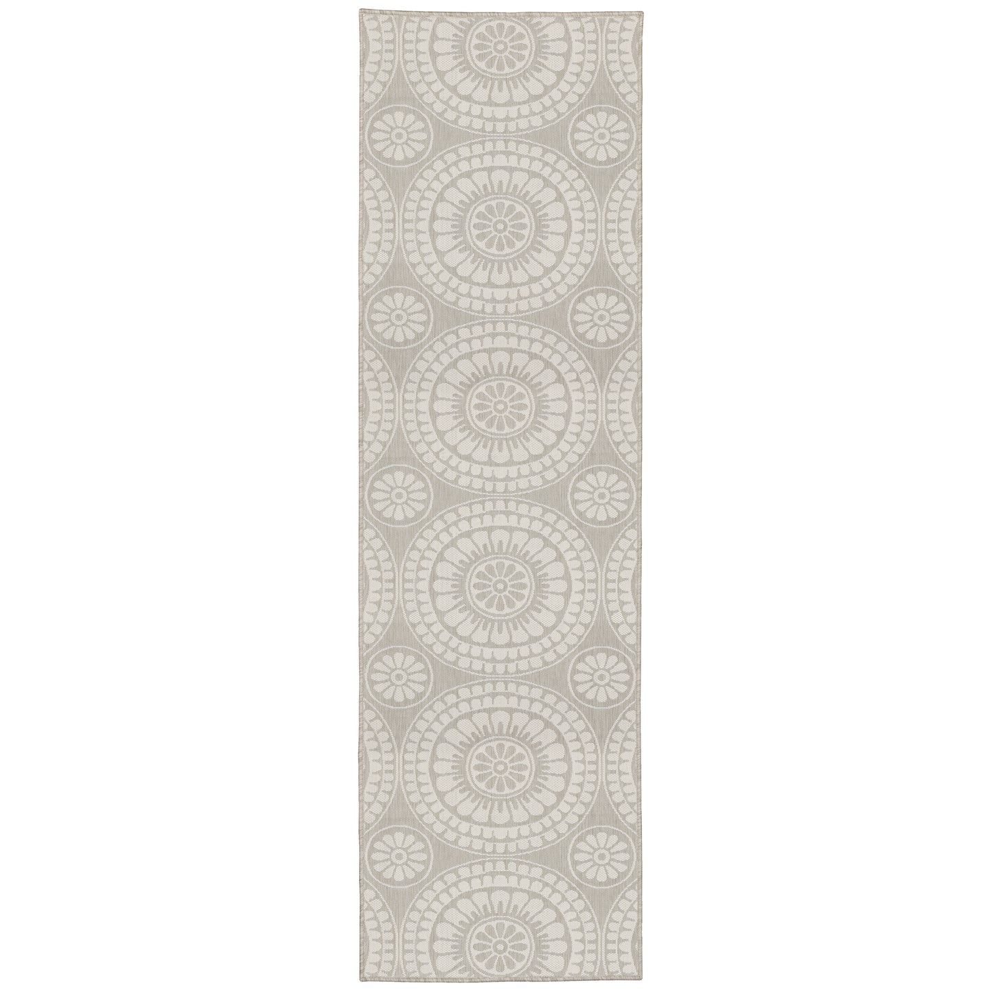 Portofino Grey Ivory Transitional Geometric Indoor/Outdoor Rug