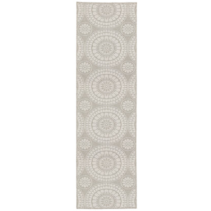 Portofino Grey Ivory Transitional Geometric Indoor/Outdoor Rug