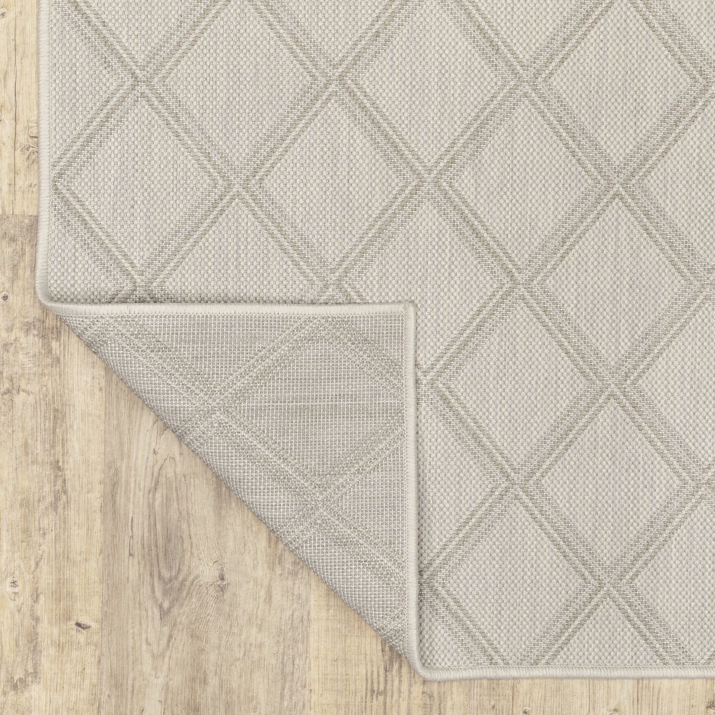 Portofino Ivory Grey Casual Geometric Indoor/Outdoor Rug