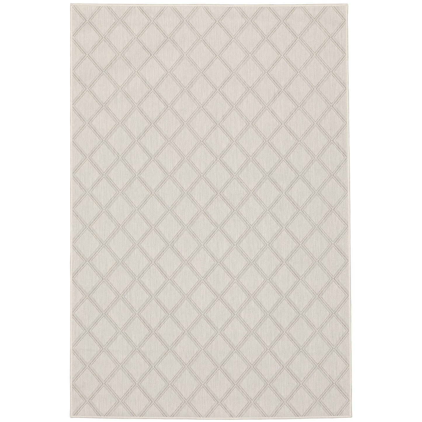 Portofino Ivory Grey Casual Geometric Indoor/Outdoor Rug