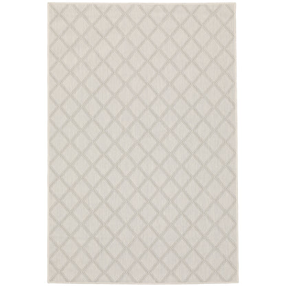 Portofino Ivory Grey Casual Geometric Indoor/Outdoor Rug