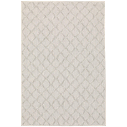 Portofino Ivory Grey Casual Geometric Indoor/Outdoor Rug