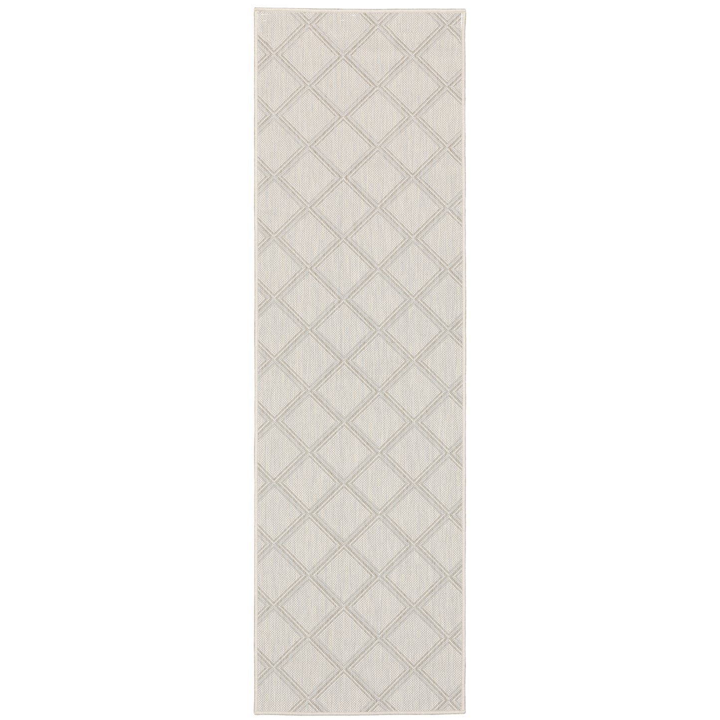 Portofino Ivory Grey Casual Geometric Indoor/Outdoor Rug