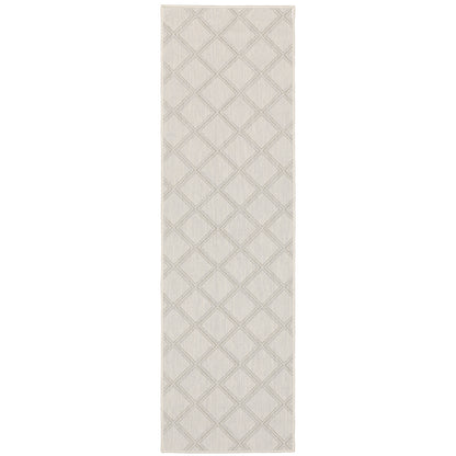 Portofino Ivory Grey Casual Geometric Indoor/Outdoor Rug