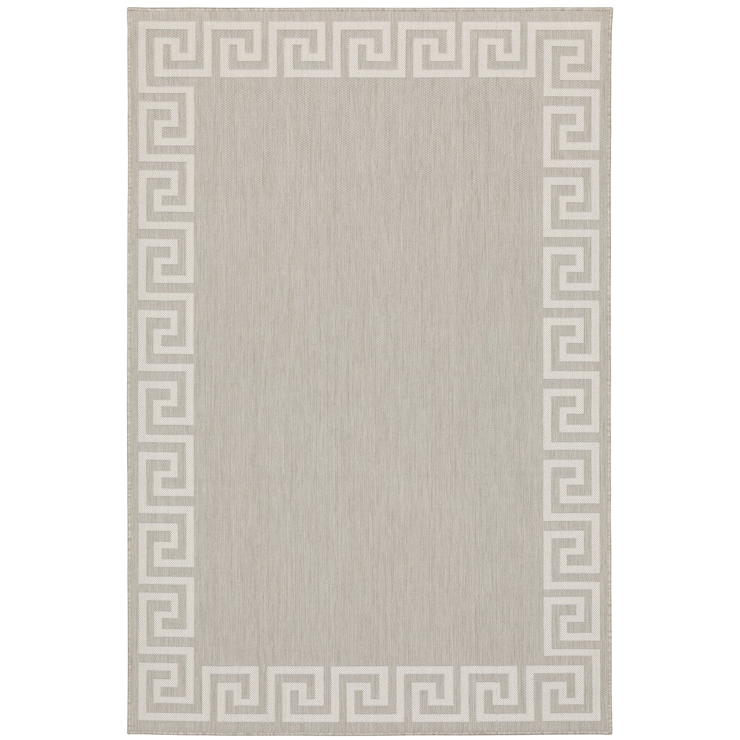 Portofino Grey Ivory Casual Border Indoor/Outdoor Rug