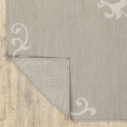 Portofino Taupe Ivory Traditional Floral Indoor/Outdoor Rug