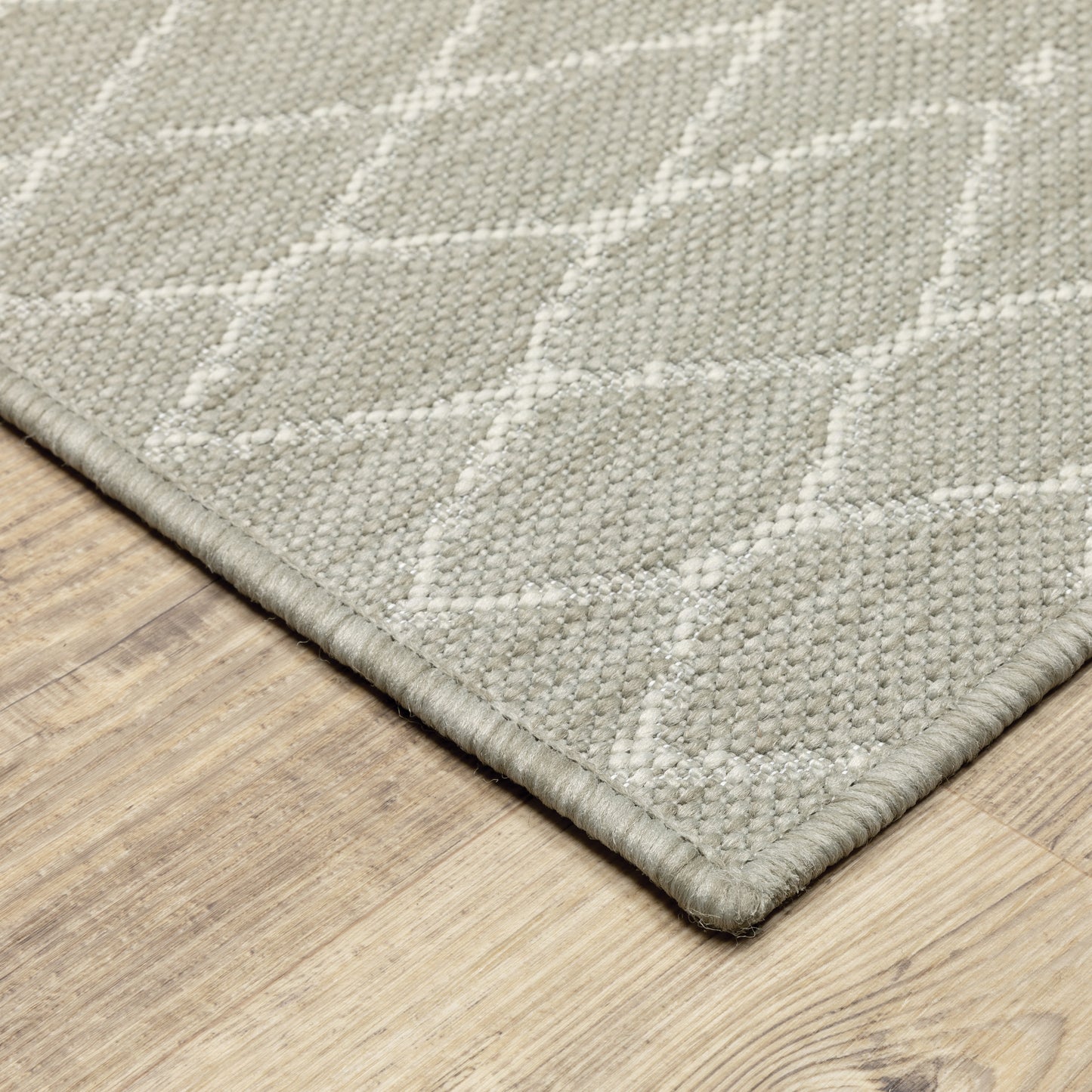 Portofino Grey Ivory Scandinavian Geometric Indoor/Outdoor Rug