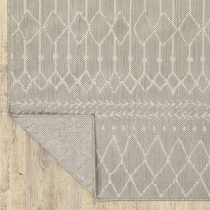 Portofino Grey Ivory Scandinavian Geometric Indoor/Outdoor Rug