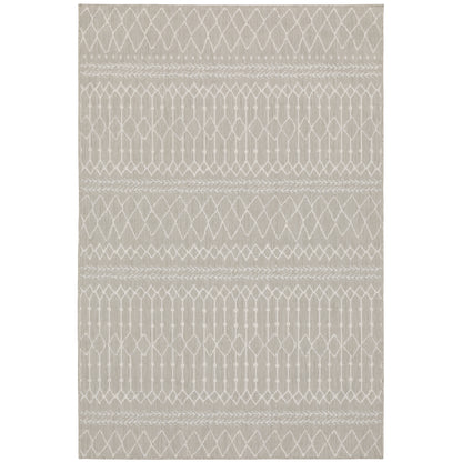 Portofino Grey Ivory Scandinavian Geometric Indoor/Outdoor Rug