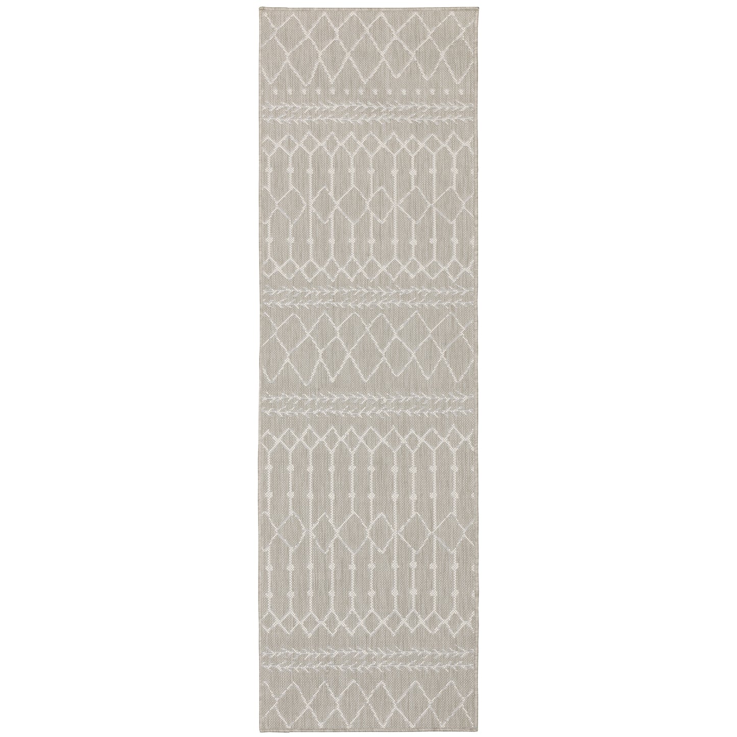 Portofino Grey Ivory Scandinavian Geometric Indoor/Outdoor Rug