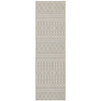 Portofino Grey Ivory Scandinavian Geometric Indoor/Outdoor Rug