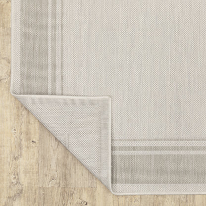 Portofino Ivory Grey Traditional Border Indoor/Outdoor Rug