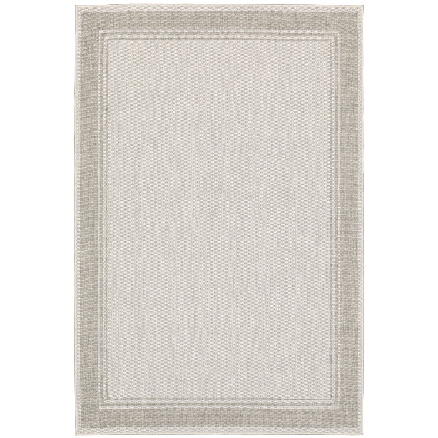 Portofino Ivory Grey Traditional Border Indoor/Outdoor Rug