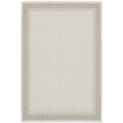 Portofino Ivory Grey Traditional Border Indoor/Outdoor Rug