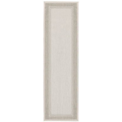 Portofino Ivory Grey Traditional Border Indoor/Outdoor Rug