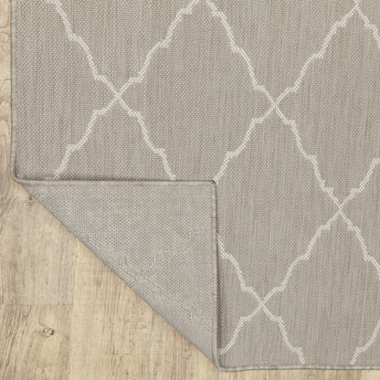 Portofino Grey Ivory Moroccan Geometric Indoor/Outdoor Rug