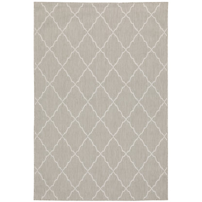 Portofino Grey Ivory Moroccan Geometric Indoor/Outdoor Rug