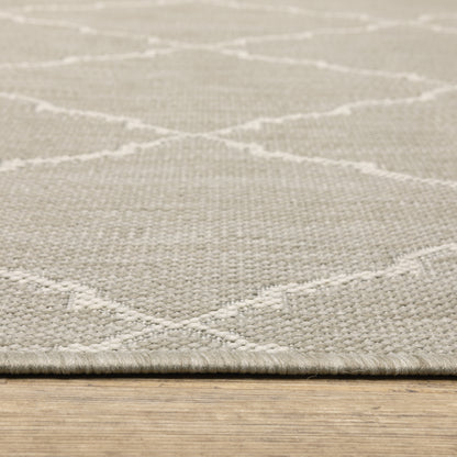 Portofino Grey Ivory Moroccan Geometric Indoor/Outdoor Rug