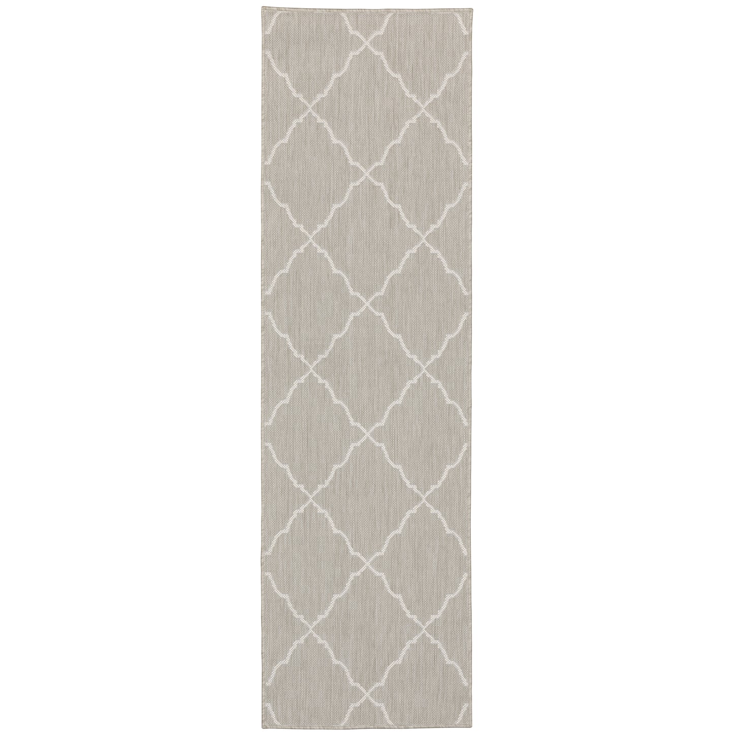 Portofino Grey Ivory Moroccan Geometric Indoor/Outdoor Rug