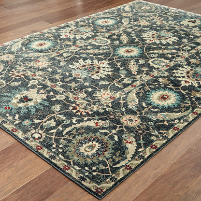 Raleigh Navy Ivory Traditional Oriental Indoor Rug