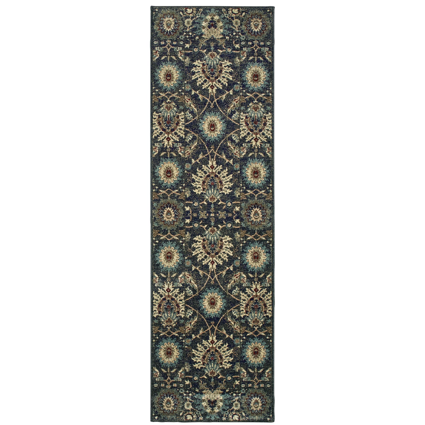 Raleigh Navy Ivory Traditional Oriental Indoor Rug