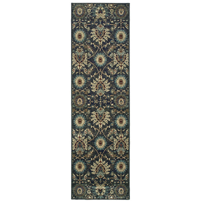 Raleigh Navy Ivory Traditional Oriental Indoor Rug