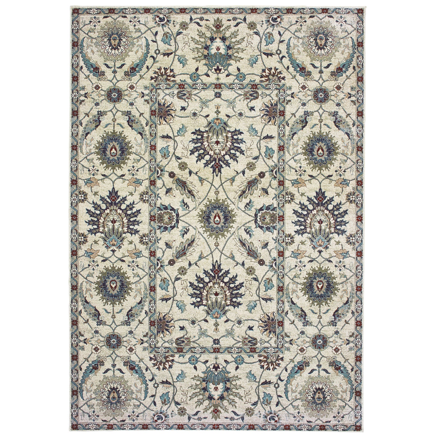 Raleigh Ivory Navy Traditional Oriental Indoor Rug