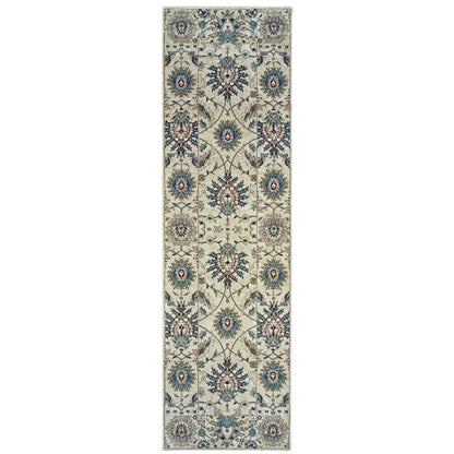 Raleigh Ivory Navy Traditional Oriental Indoor Rug